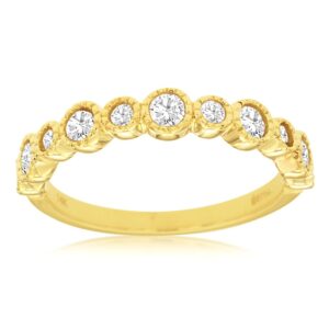 YELLOW GOLD DIAMOND WEDDING BAND C8623D