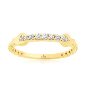 YELLOW GOLD DIAMOND WEDDING BAND H3802D