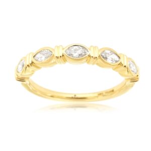 YELLOW GOLD DIAMOND WEDDING BAND H3746D