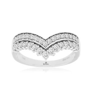 WHITE GOLD DIAMOND CONTOUR RING WH1875D