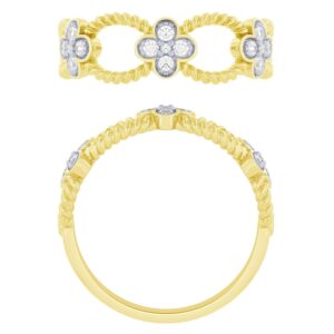 10K YELLOW GOLD CLOVER DIAMOND RING M5304