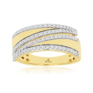 YELLOW GOLD DIAMOND WEDDING BAND H3193D