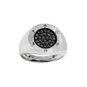 WHITE GOLD DIAMOND & BLACK DIAMOND RING WC4556B