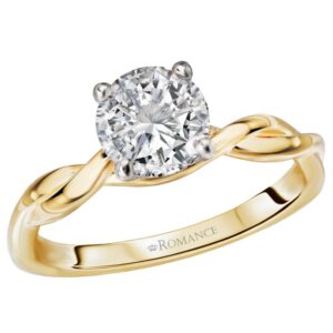 YELLOW GOLD HIDDEN HALO SEMI-MOUNT 160113-RD100Y