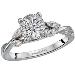 WHITE GOLD DIAMOND SEMI-MOUNT 160112-RD100