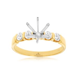 YELLOW GOLD DIAMOND SEMI-MOUNT RING 3678S