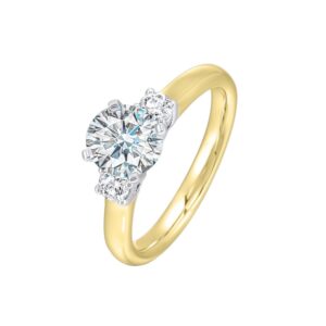 YELLOW & WHITE GOLD DIAMOND ENGAGEMENT SEMI MOUNT RING W0290RN100SM-4YW89