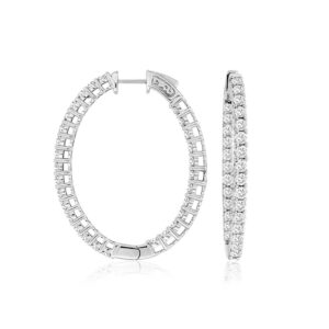 WHITE GOLD DIAMOND HOOP EARRINGS WC9820D