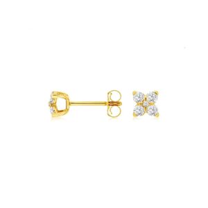 YELLOW GOLD DIAMOND EARRINGS H1973D