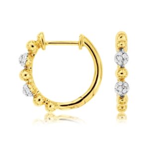 YELLOW GOLD DIAMOND HOOP EARRINGS C8899D