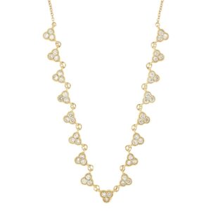 YELLOW GOLD DIAMOND 17-STATION NECKLACE H1455D