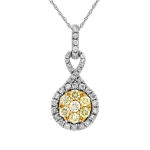 WHITE GOLD YELLOW & WHITE DIAMOND PENDANT WC6301Y