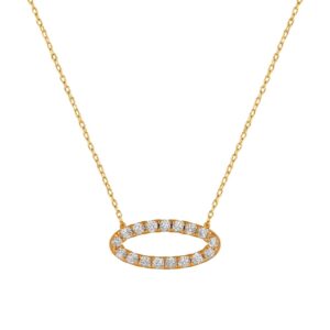 YELLOW GOLD DIAMOND OVAL NECKLACE H1149D