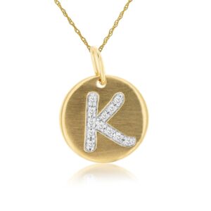 YELLOW GOLD INITIAL DIAMOND PENDANT K N5K