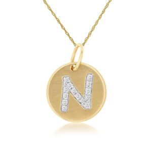 YELLOW GOLD INITIAL DIAMOND PENDANT N N5N