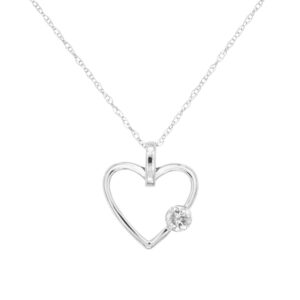 WHITE GOLD DIAMOND HEART PENDANT WH1905D