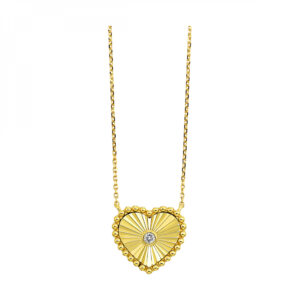 10K HEART YELLOW GOLD DIAMOND PENDANT PD10826-1YC