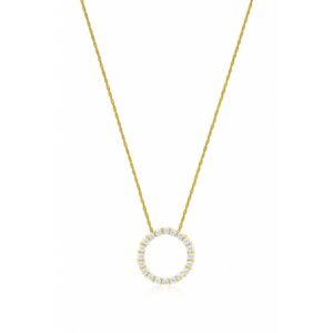 YELLOW GOLD DIAMOND CIRCLE PENDANT C6198D