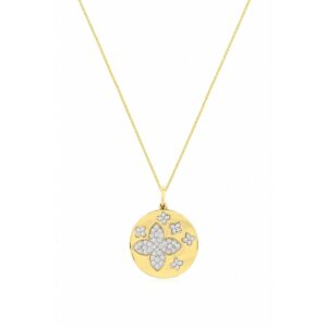 YELLOW GOLD DIAMOND PENDANT H2761D