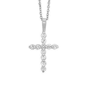 WHITE GOLD DIAMOND CROSS PENDANT HDCR005-4WD