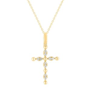 YELLOW GOLD DIAMOND CROSS PENDANT M7134