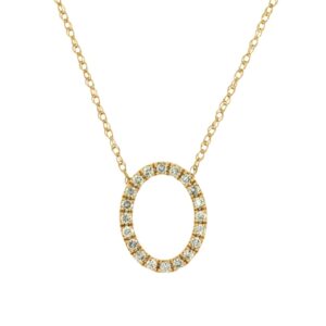 YELLOW GOLD DIAMOND OVAL NECKLACE H1148D