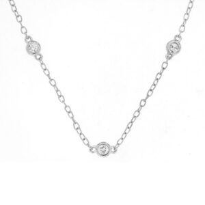 WHITE GOLD DIAMOND 16 STATION NECKLACE WH1292D