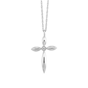 WHITE GOLD DIAMOND CROSS PENDANT PD35844-1WC