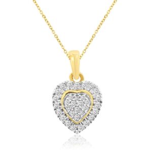 YELLOW GOLD DIAMOND HEART PENDANT H3460D