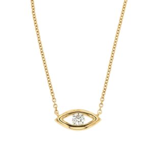 YELLOW GOLD DIAMOND EYE NECKLACE H1394D