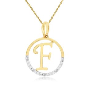YELLOW GOLD INITIAL DIAMOND PENDANT F N6F
