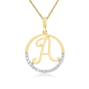 YELLOW GOLD INITIAL DIAMOND PENDANT A N6A