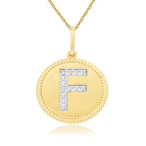 YELLOW GOLD INITIAL DIAMOND PENDANT F N7F