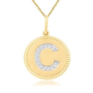 YELLOW GOLD INITIAL DIAMOND PENDANT C N7C
