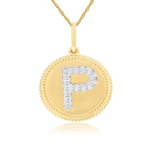 YELLOW GOLD INITIAL DIAMOND PENDANT P N7P