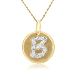 YELLOW GOLD INITIAL DIAMOND PENDANT B N5B