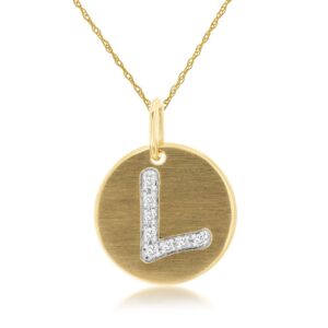 YELLOW GOLD INITIAL DIAMOND PENDANT L N5L