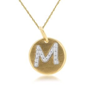 YELLOW GOLD INITIAL DIAMOND PENDANT M N5M