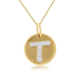 YELLOW GOLD INITIAL DIAMOND PENDANT T N5T