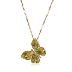 SIMON G. MONARCH BUTTERFLY PENDANT NECKLACE IN 18K DP272