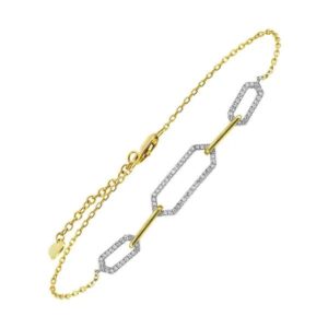 YELLOW & WHITE GOLD DIAMOND BRACELET BC10406-4WYB
