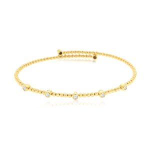 YELLOW GOLD DIAMOND BANGLE H3751D
