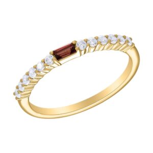 YELLOW GOLD GARNET & DIAMOND RING M6773