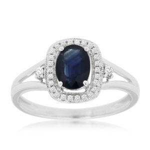 WHITE GOLD SAPPHIRE & DIAMOND RING WC8416S