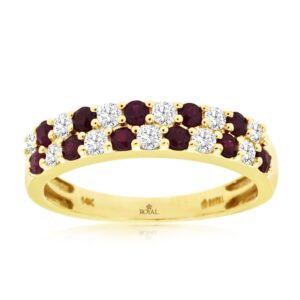 YELLOW GOLD RUBY & DIAMOND RING H1658RB