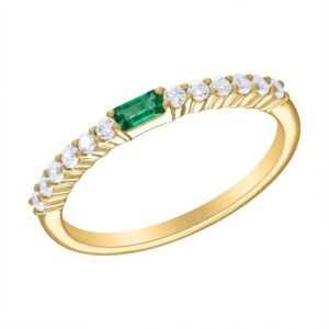 YELLOW GOLD EMERALD & DIAMOND RING M6777