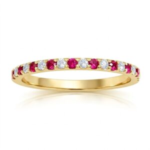 YELLOW GOLD RUBY & DIAMOND BAND M4779