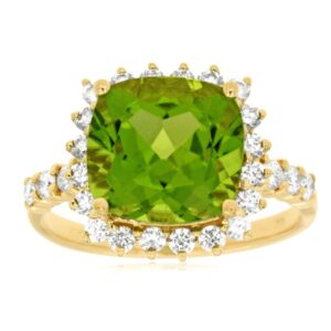 YELLOW GOLD PERIDOT & DIAMOND RING 3872X