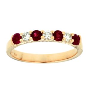 YELLOW GOLD RUBY & DIAMOND RING 3776RB