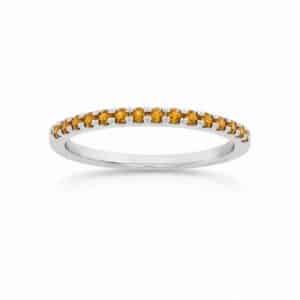 WHITE GOLD CITRINE RING M6495